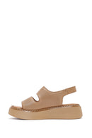 Kadın Camel Bantlı Kalın Tabanlı Deri Comfort Sandalet | Derimod Kadın Camel Bantlı Kalın Tabanlı Deri Comfort Sandalet | Derimod