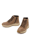 Male Mink Zip Closure Thick-Soled Nubuck Leather Boots | Derimod Male Mink Zip Closure Thick-Soled Nubuck Leather Boots | Derimod