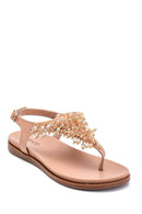 Women's Bead Detailed Leather Sandals | Derimod Women's Bead Detailed Leather Sandals | Derimod