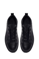 Erkek Siyah Bağcıklı Deri Sneaker | Derimod Erkek Siyah Bağcıklı Deri Sneaker | Derimod