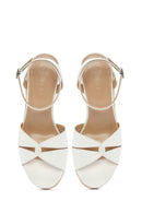 Women's White Ankle Buckle Wedge Heel Espadrille Sandals | Derimod Women's White Ankle Buckle Wedge Heel Espadrille Sandals | Derimod
