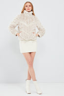 Melrose Women's White Teddy Leather Jacket | Derimod Melrose Women's White Teddy Leather Jacket | Derimod