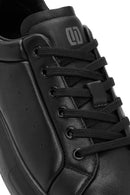 Erkek Siyah Bağcıklı Kalın Tabanlı Deri Sneaker | Derimod Erkek Siyah Bağcıklı Kalın Tabanlı Deri Sneaker | Derimod