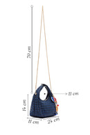 Woman Blue Long-Strap Braided Mini Underarm Bag | Derimod Woman Blue Long-Strap Braided Mini Underarm Bag | Derimod