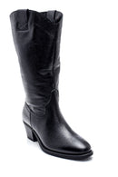 Women's Leather Cowboy Heeled Boots | Derimod Women's Leather Cowboy Heeled Boots | Derimod