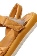 Kadın Sarı Deri Comfort Sandalet | Derimod Kadın Sarı Deri Comfort Sandalet | Derimod