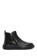 Male Black Zip Closure Thick-Soled Leather Boots | Derimod Male Black Zip Closure Thick-Soled Leather Boots | Derimod