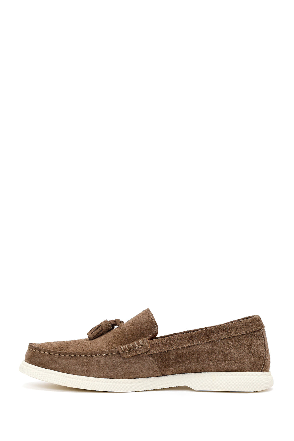 Erkek Bej Püsküllü Süet Deri Casual Loafer