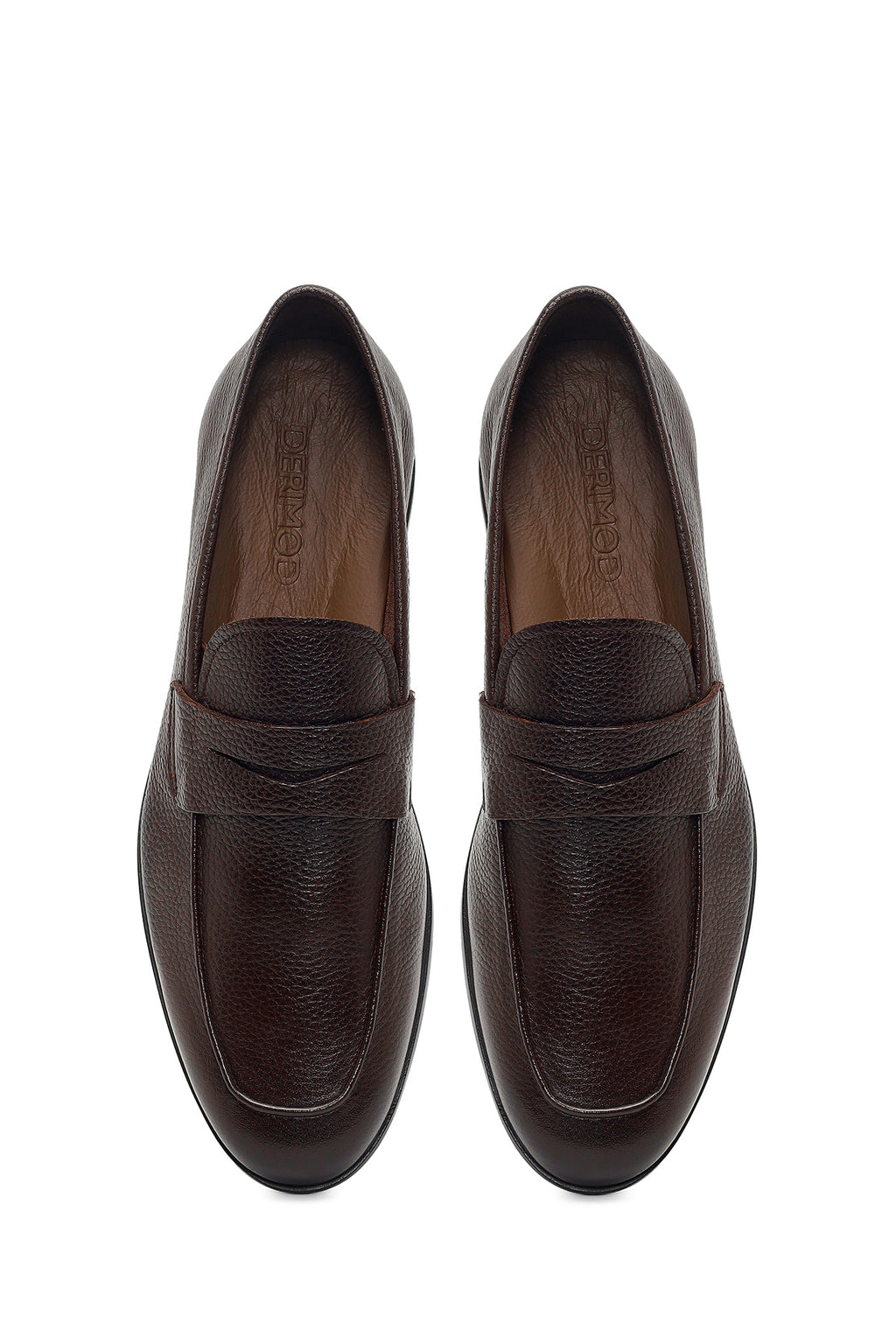 Erkek Kahverengi Deri Klasik Loafer