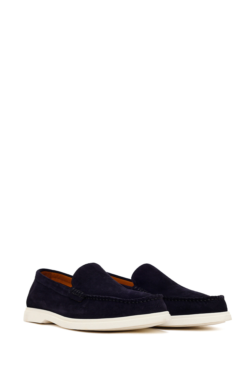 Erkek Lacivert Süet Deri Loafer