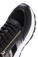 Kadın Siyah Kalın Tabanlı Fermuarlı Deri Sneaker | Derimod Kadın Siyah Kalın Tabanlı Fermuarlı Deri Sneaker | Derimod