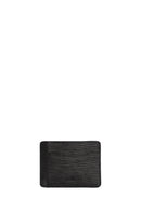 Men's Black Printed Leather Card Holder | Derimod Men's Black Printed Leather Card Holder | Derimod