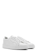 Men's White Lace-up Leather Sneaker | Derimod Men's White Lace-up Leather Sneaker | Derimod