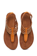 Women's Tan Flip Flops Sandals | Derimod Women's Tan Flip Flops Sandals | Derimod