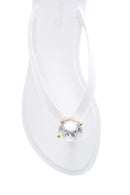 Women's White Stone Flip Flops | Derimod Women's White Stone Flip Flops | Derimod