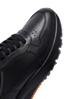 Erkek Siyah Bağcıklı Deri Casual Sneaker | Derimod Erkek Siyah Bağcıklı Deri Casual Sneaker | Derimod