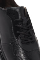 Erkek Siyah Kalın Tabanlı Bağcıklı Deri Casual Sneaker | Derimod Erkek Siyah Kalın Tabanlı Bağcıklı Deri Casual Sneaker | Derimod