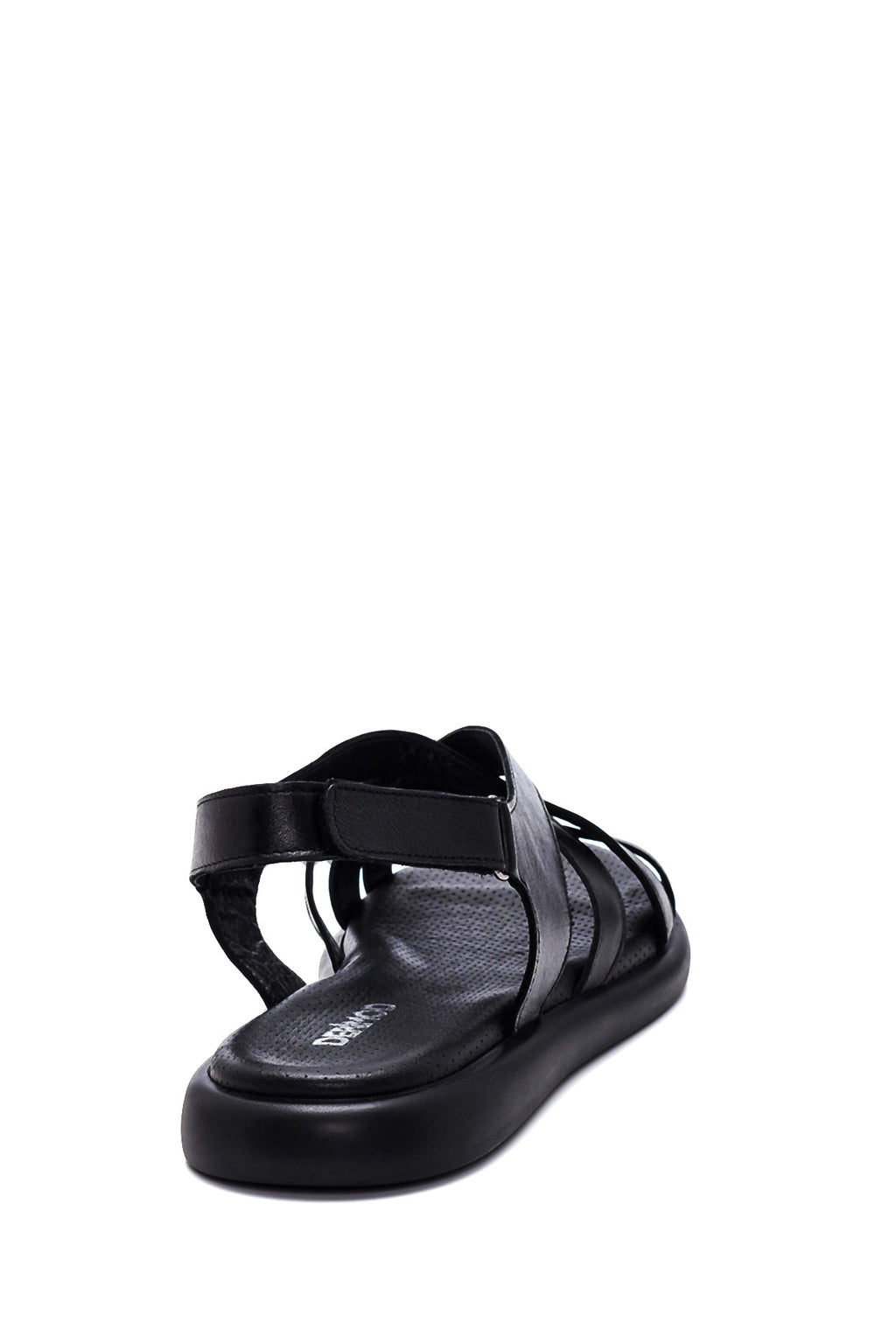 Kadın Siyah Deri Comfort Sandalet