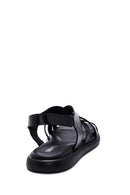 Kadın Siyah Deri Comfort Sandalet | Derimod Kadın Siyah Deri Comfort Sandalet | Derimod