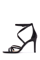 Women's Black Leather Heeled Sandals | Derimod Women's Black Leather Heeled Sandals | Derimod