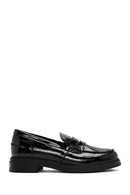 Kadın Siyah Rugan Deri Maskülen Loafer | Derimod Kadın Siyah Rugan Deri Maskülen Loafer | Derimod