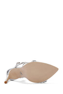 Women's Silver Ankle Strap Thin Heel Sandals | Derimod Women's Silver Ankle Strap Thin Heel Sandals | Derimod