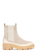 Women's Beige Suede Leather Chelsea Boots | Derimod Women's Beige Suede Leather Chelsea Boots | Derimod
