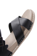 Women's Black Leather Comfort Sandals | Derimod Women's Black Leather Comfort Sandals | Derimod
