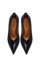 Women's Black Thin Heeled Leather Stiletto | Derimod Women's Black Thin Heeled Leather Stiletto | Derimod