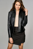 Naomi Women's Leather Jacket | Derimod Naomi Women's Leather Jacket | Derimod