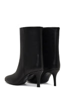 Women's Black Thin Heeled Leather Boot | Derimod Women's Black Thin Heeled Leather Boot | Derimod