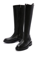Women's Black Zippered Leather Boots | Derimod Women's Black Zippered Leather Boots | Derimod