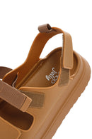 Women's Tan Strappy Thick Soled Jelly Sandals | Derimod Women's Tan Strappy Thick Soled Jelly Sandals | Derimod