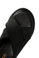 Women's Black Thick Soled Slippers | Derimod Women's Black Thick Soled Slippers | Derimod