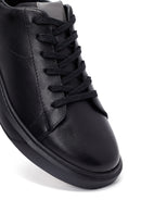 Erkek Siyah Bağcıklı Kalın Tabanlı Deri Sneaker | Derimod Erkek Siyah Bağcıklı Kalın Tabanlı Deri Sneaker | Derimod