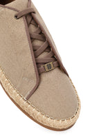 Male Mink Lace-Up Thick-Soled Suede Espadrilles | Derimod Male Mink Lace-Up Thick-Soled Suede Espadrilles | Derimod