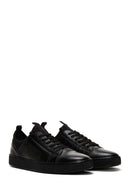 Erkek Siyah Bağcıklı Deri Sneaker | Derimod Erkek Siyah Bağcıklı Deri Sneaker | Derimod