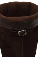 Woman Brown Thick-Soled Suede Boots | Derimod Woman Brown Thick-Soled Suede Boots | Derimod