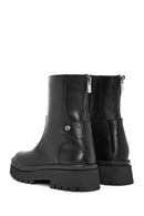 Women's Black Zippered Leather Boots | Derimod Women's Black Zippered Leather Boots | Derimod