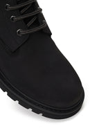 Male Black Lace-up Leather Casual Boots | Derimod Male Black Lace-up Leather Casual Boots | Derimod