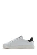 Men's White Lace-up Leather Sneaker | Derimod Men's White Lace-up Leather Sneaker | Derimod