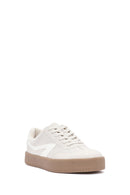 Woman Beige Lace-up Sneakers | Derimod Woman Beige Lace-up Sneakers | Derimod