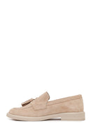 Woman Beige Tasselled Suede Loafer | Derimod Woman Beige Tasselled Suede Loafer | Derimod