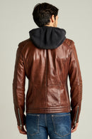 Lebron Men's Leather Jacket | Derimod Lebron Men's Leather Jacket | Derimod