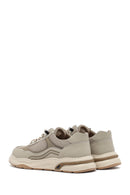 Men's Beige Lace-up Leather Sneaker | Derimod Men's Beige Lace-up Leather Sneaker | Derimod