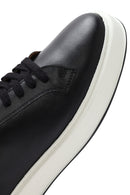 Men's Black Thick Sole Lace Up Leather Sneaker | Derimod Men's Black Thick Sole Lace Up Leather Sneaker | Derimod