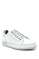 Men's White Leather Sneaker | Derimod Men's White Leather Sneaker | Derimod