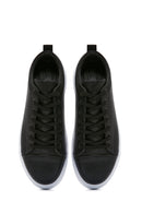 Men's Black Thick Sole Lace Up Leather Sneaker | Derimod Men's Black Thick Sole Lace Up Leather Sneaker | Derimod