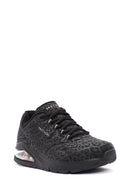 Skechers Kadın Siyah Leopar Desenli Bağcıklı Sneaker | Derimod Skechers Kadın Siyah Leopar Desenli Bağcıklı Sneaker | Derimod