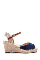 Women's Suede Wedge Heeled Espadrille Shoes | Derimod Women's Suede Wedge Heeled Espadrille Shoes | Derimod